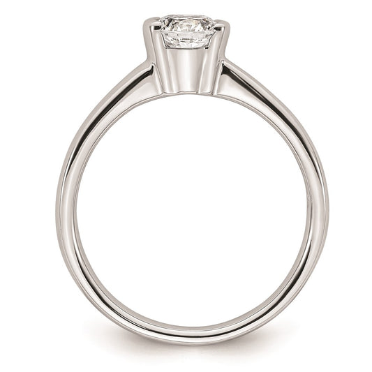 14k White Gold 1/2 carat (5.20 mm) Half-Bezel Round Solitaire Engagement Ring Mounting