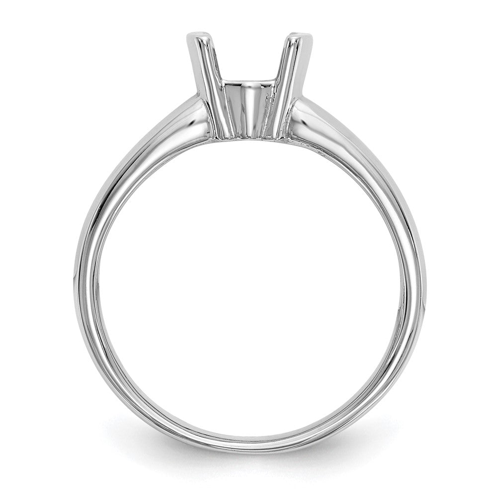 14k White Gold 1 carat (6.50 mm) Half-Bezel Round Solitaire Engagement Ring Mounting