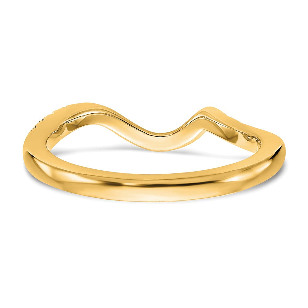 14k Yellow Gold 1/5 carat Diamond Contoured Complete Wedding Band