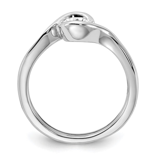 14k White Gold 1/2 carat Lab Grown Diamond VS/SI+ G+ Complete Round Solitaire Engagement Ring