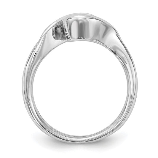 14k White Gold 1/4 carat (4.10 mm) Half-Bezel Bypass Round Solitaire Engagement Ring Mounting