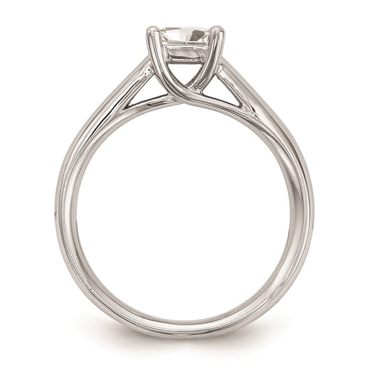14k White Gold 1 carat (5.70mm) 4-Prong Square Princess Solitaire Engagement Ring Mounting