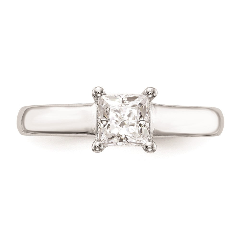14k White Gold 1 carat (5.70mm) 4-Prong Square Princess Solitaire Engagement Ring Mounting