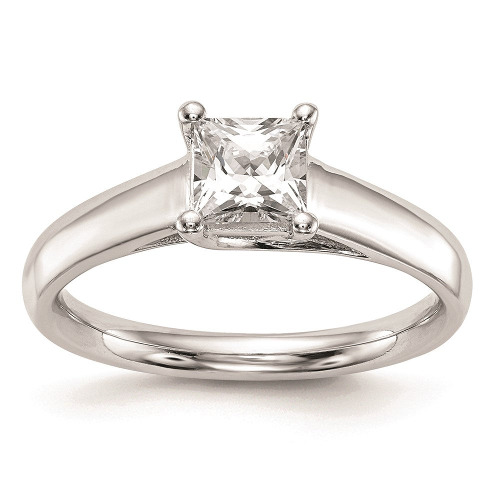 14k White Gold 1 carat (5.70mm) 4-Prong Square Princess Solitaire Engagement Ring Mounting
