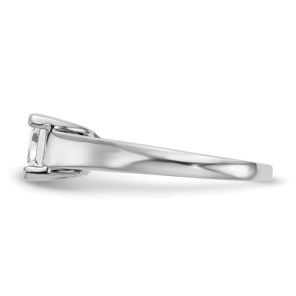 14k White Gold 1 carat (5.70mm) V-End Square Princess Solitaire Engagement Ring Mounting