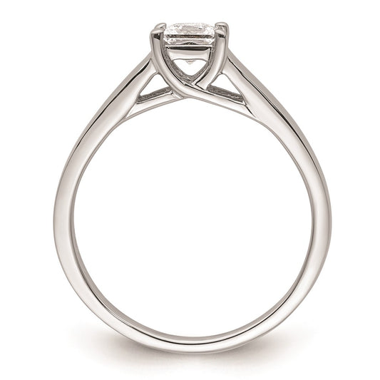 14k White Gold 1/3 carat (4.00mm) 4-Prong Square Princess Solitaire Engagement Ring Mounting