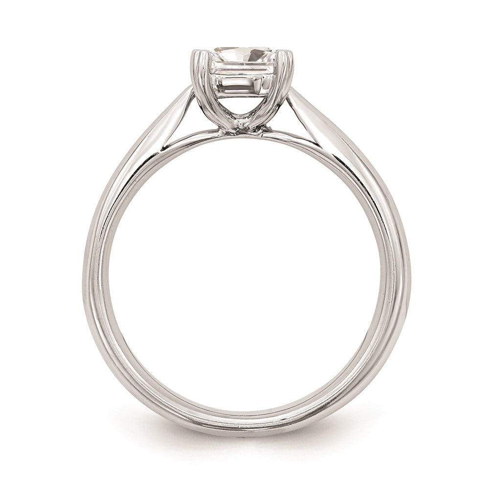 14k White Gold 3/4 carat (5.00mm) 4-Prong Square Princess Solitaire Engagement Ring Mounting