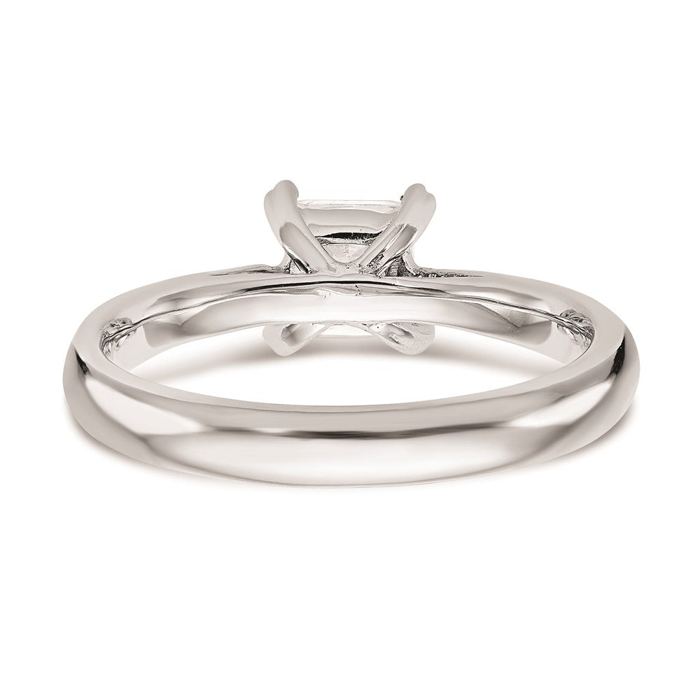 14k White Gold 3/4 carat (5.00mm) 4-Prong Square Princess Solitaire Engagement Ring Mounting