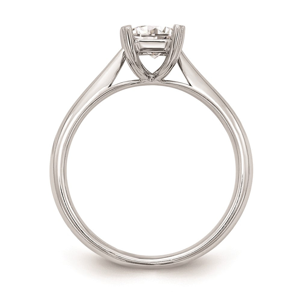 14k White Gold 1 carat (7x5mm) 4-Prong Emerald-cut Solitaire Engagement Ring Mounting