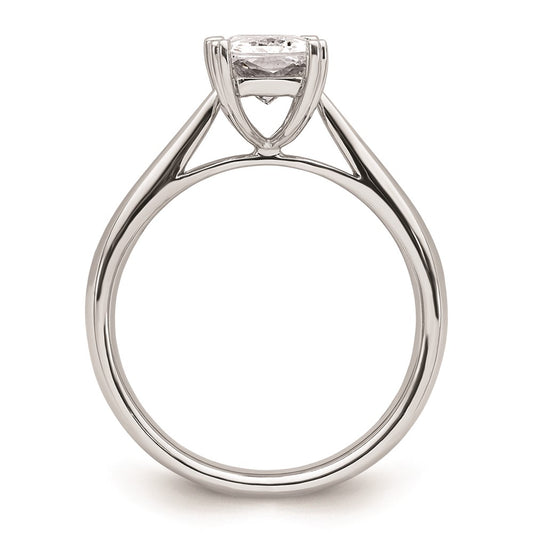 14k White Gold 1.25 carat (7.5x5.5mm) 4-Prong Emerald-cut Solitaire Engagement Ring Mounting