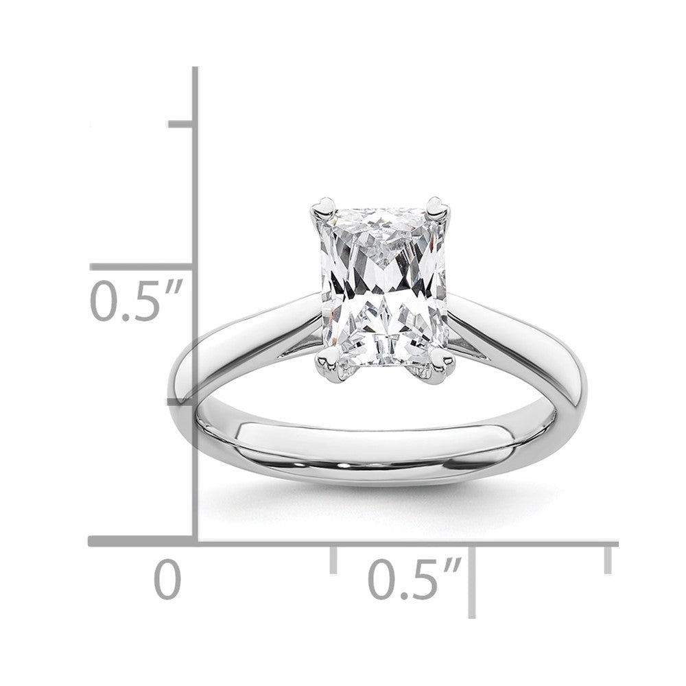 14k White Gold 1.25 carat (7.5x5.5mm) 4-Prong Emerald-cut Solitaire Engagement Ring Mounting