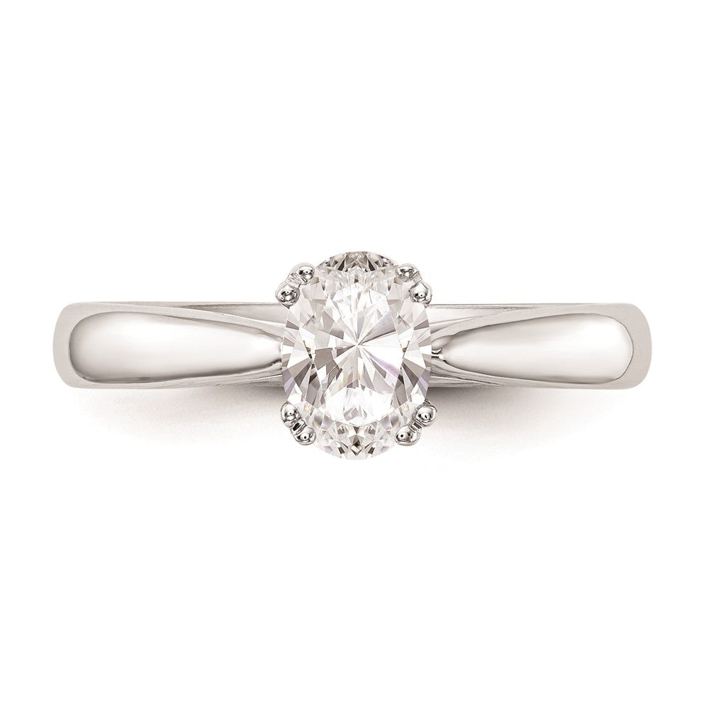 14k White Gold 1 carat (7x5mm) 4-Prong Oval Solitaire Engagement Ring Mounting