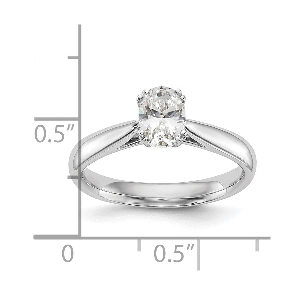 14k White Gold 1 carat (7x5mm) 4-Prong Oval Solitaire Engagement Ring Mounting