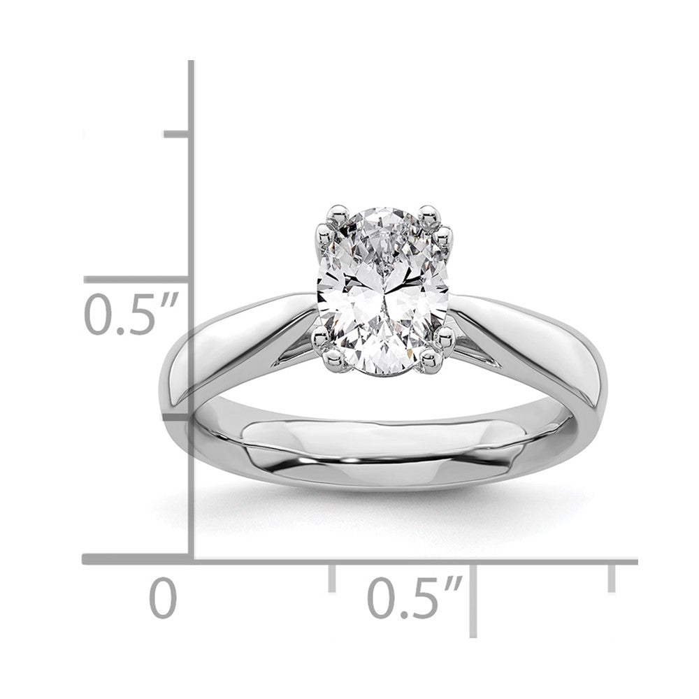 14k White Gold 1.5 carat (8x6mm) 4-Prong Oval Solitaire Engagement Ring Mounting