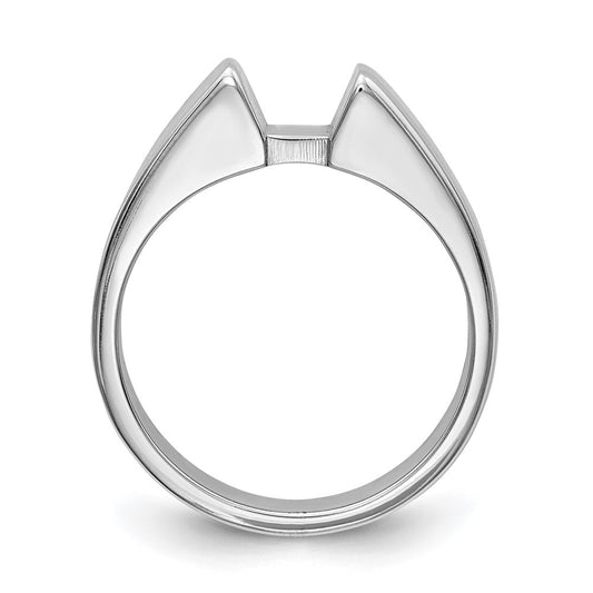 14k White Gold Peg Set 5.5mm Wide Solitaire Engagement Ring Mounting