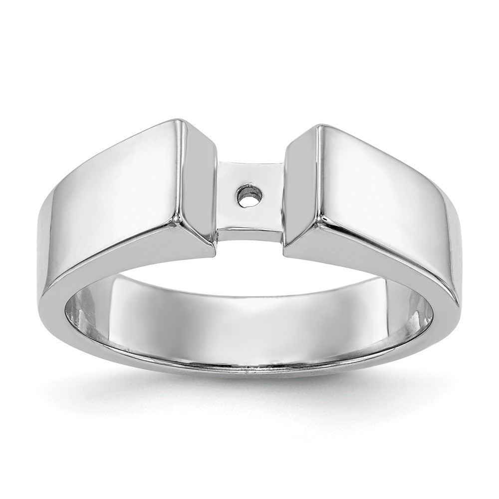 14k White Gold Peg Set 5.5mm Wide Solitaire Engagement Ring Mounting