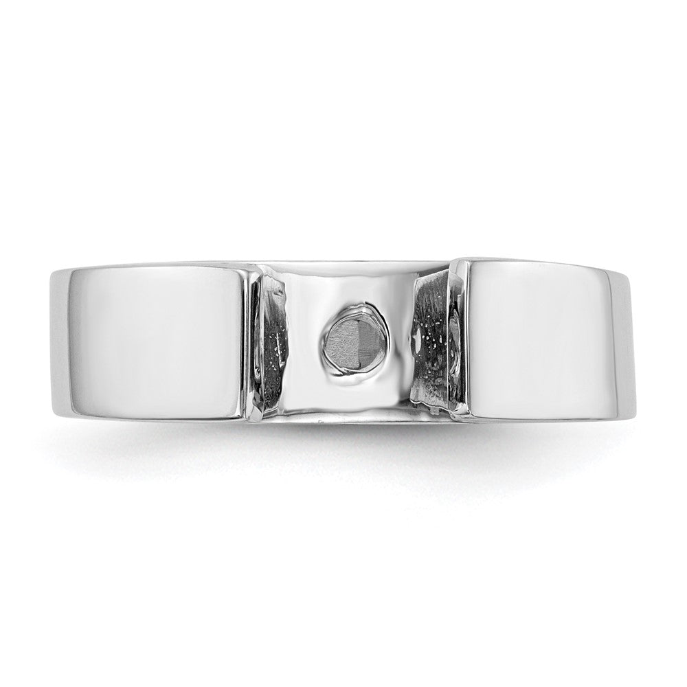 14k White Gold Peg Set 5.5mm Wide Solitaire Engagement Ring Mounting