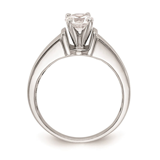14k White Gold Peg Set 4.3mm Wide Solitaire Engagement Ring Mounting