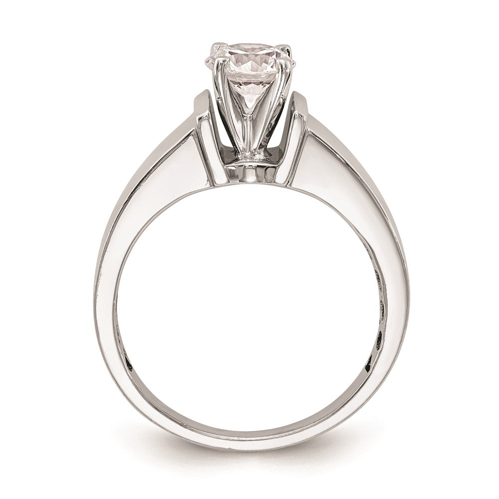 14k White Gold Peg Set 5.00mm Wide Solitaire Engagement Ring Mounting