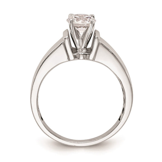 14k White Gold Peg Set 5.00mm Wide Solitaire Engagement Ring Mounting