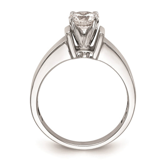14k White Gold Peg Set 5.5mm Wide Solitaire Engagement Ring Mounting