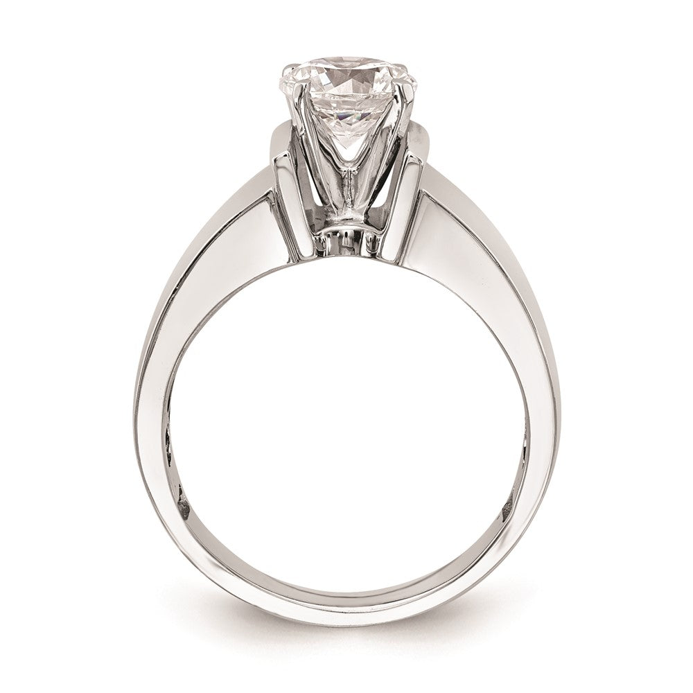 14k White Gold Peg Set 7.2mm Wide Solitaire Engagement Ring Mounting