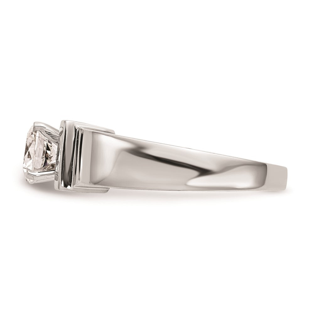 14k White Gold Peg Set 7.2mm Wide Solitaire Engagement Ring Mounting