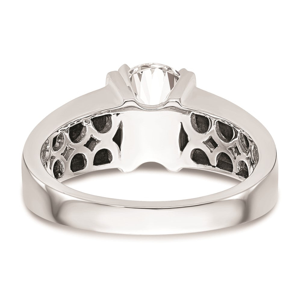 14k White Gold Peg Set 7.2mm Wide Solitaire Engagement Ring Mounting