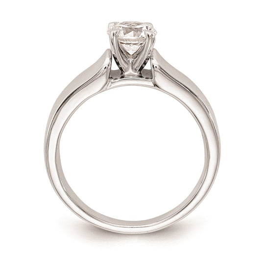 14k White Gold Peg Set 5.2mm Wide Solitaire Engagement Ring Mounting