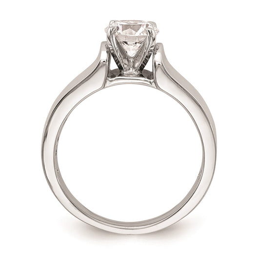 14k White Gold Peg Set 6.5mm Wide Solitaire Engagement Ring Mounting