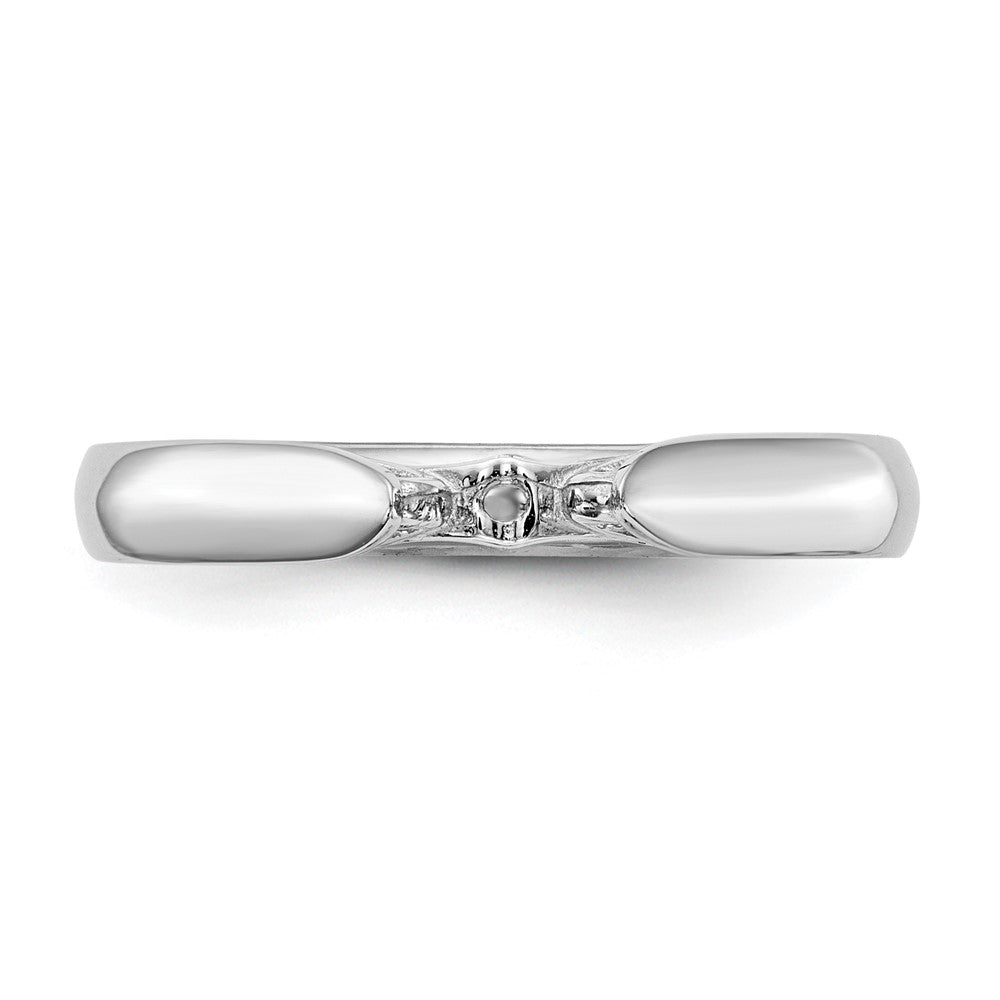 14k White Gold Peg Set 3.5mm Solitaire Engagement Ring Mounting