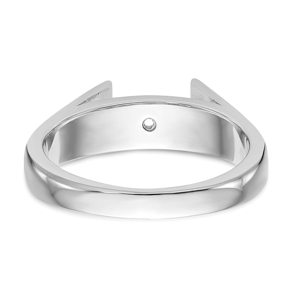 14k White Gold Peg Set 6.5mm Solitaire Engagement Ring Mounting