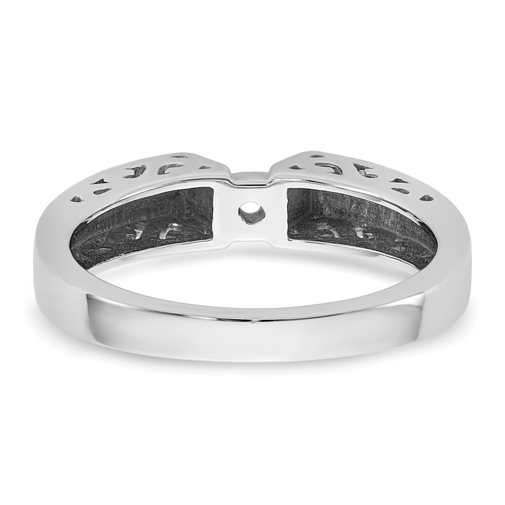 14k White Gold Peg Set Filigree Solitaire Engagement Ring Mounting