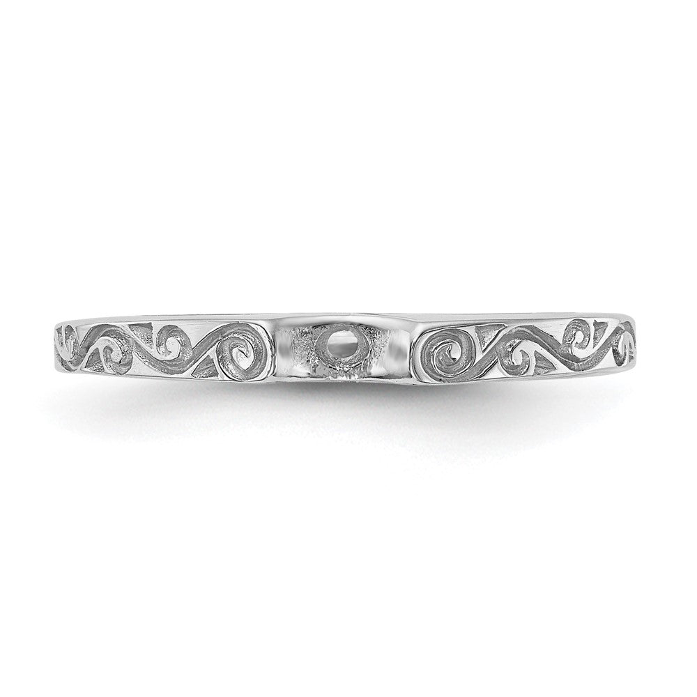 14k White Gold Peg Set Vintage Solitaire Engagement Ring Mounting