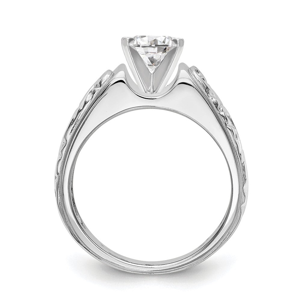 14k White Gold Peg Set Vintage Solitaire Engagement Ring Mounting