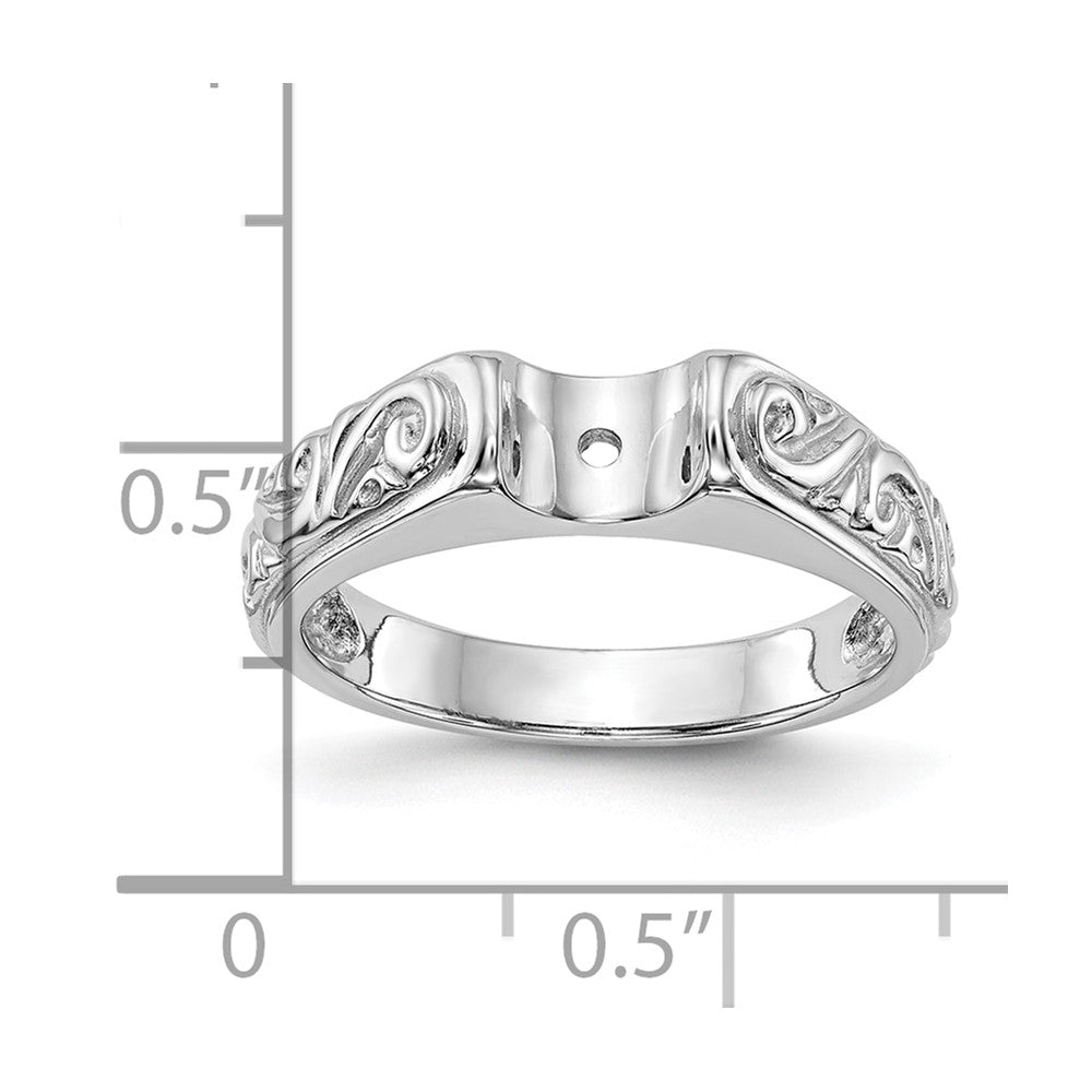 14k White Gold Peg Set Vintage Solitaire Engagement Ring Mounting