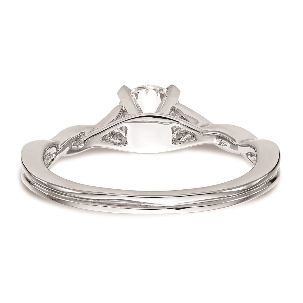 14k White Gold Twist Solitaire Peg Set Engagement Ring Mounting