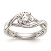 14k White Gold Peg Set Twist Solitaire Engagement Ring Mounting