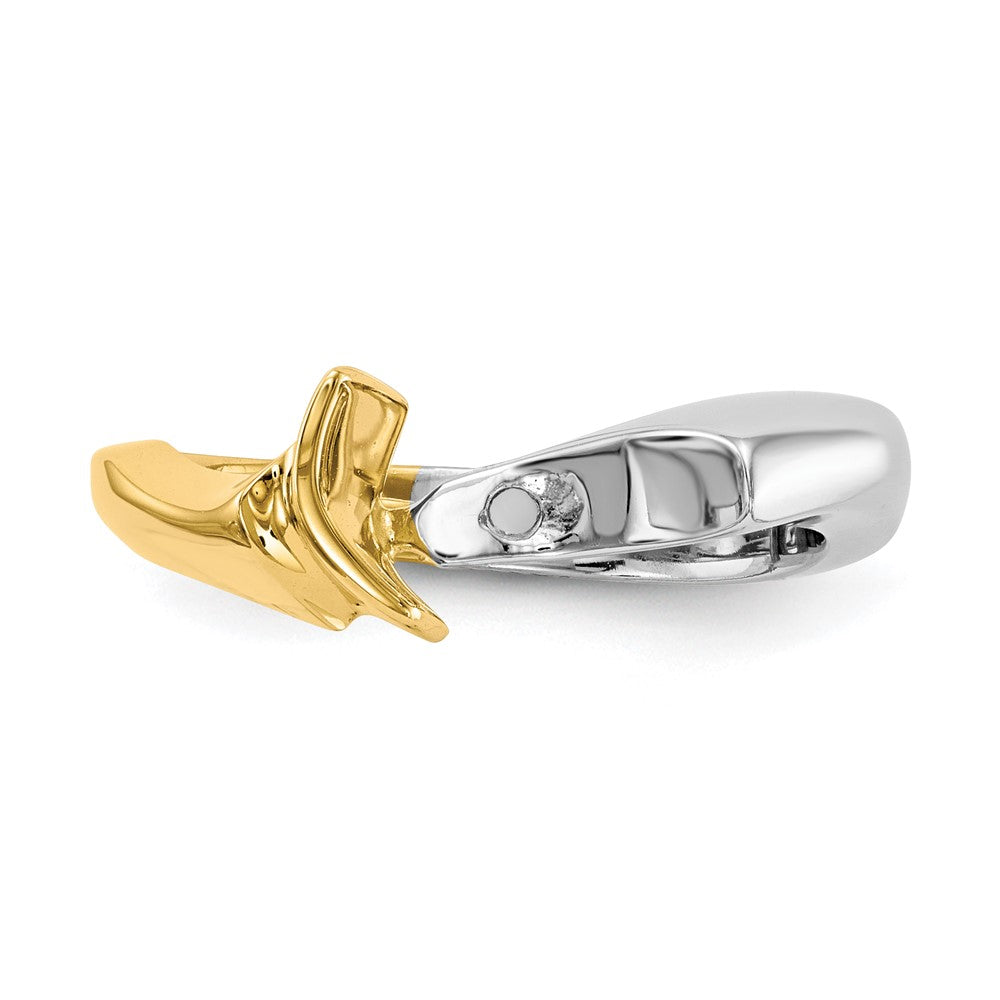 14k Two-tone Peg Set Solitaire Engagement Ring Mounting