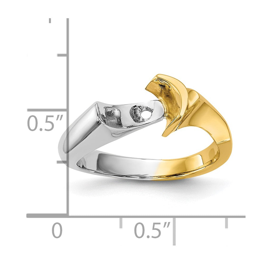 14k Two-tone Peg Set Solitaire Engagement Ring Mounting