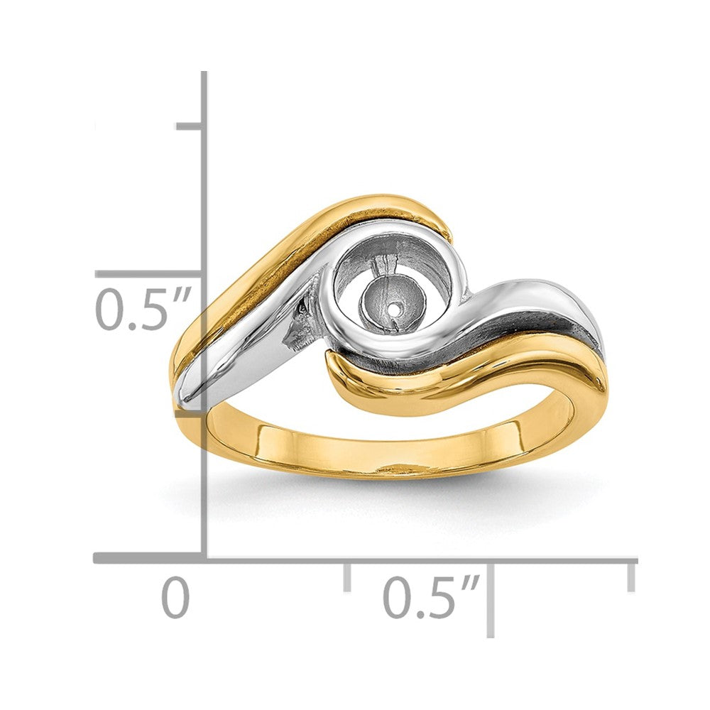 14k Two-tone Peg Set Bypass Solitaire Engagement Ring Mounting