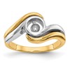 14k Two-tone Peg Set Bypass Solitaire Engagement Ring Mounting