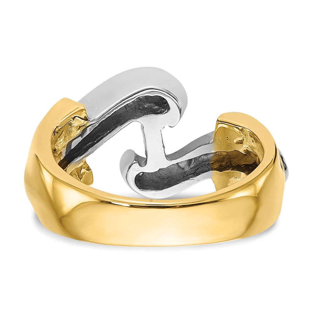 14k Two-tone Peg Set Bypass Solitaire Engagement Ring Mounting
