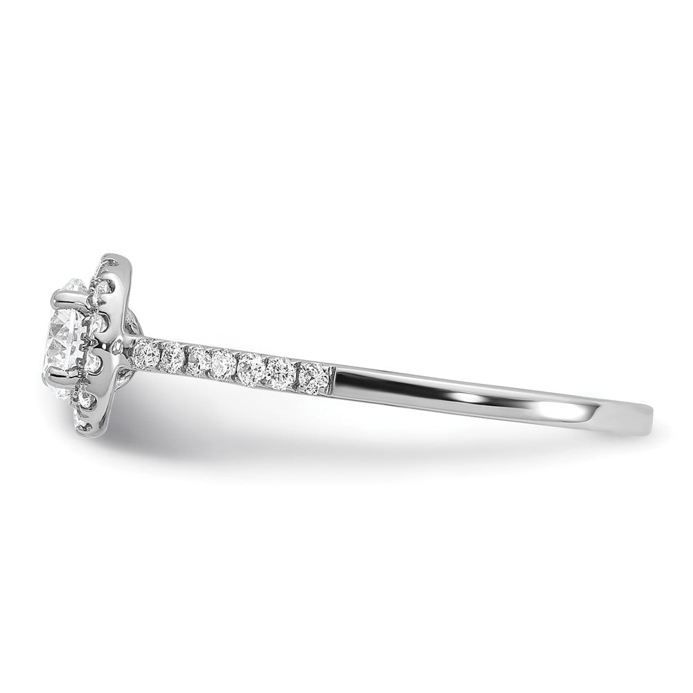14k White Gold 3/4 carat Lab Grown Diamond VS/SI+ G+ Complete Size 7 Halo Engagement Ring