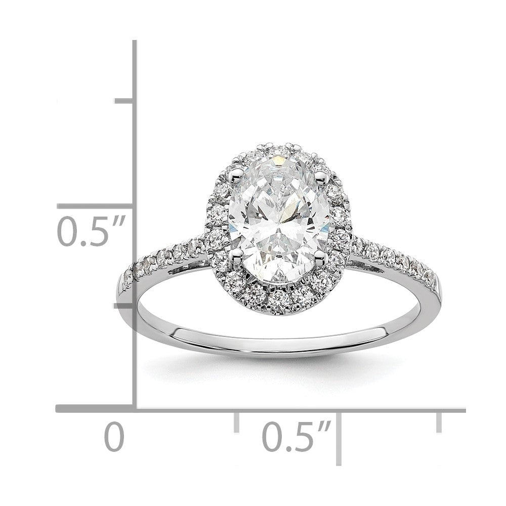 14k Two-tone Halo (Holds 1.5 carat (8x6mm) Oval Center) 1/3 carat Diamond Semi-mount Engagement Ring