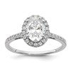 14k Two-tone Halo (Holds 1.5 carat (8x6mm) Oval Center) 1/3 carat Diamond Semi-mount Engagement Ring