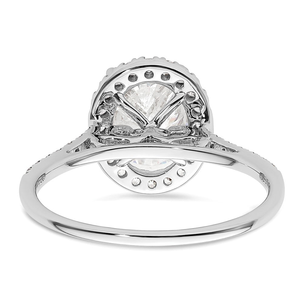 14k White Gold Halo (Holds 2.5 carat (9x7mm) Oval Center) 1/3 carat Diamond Semi-mount Engagement Ring