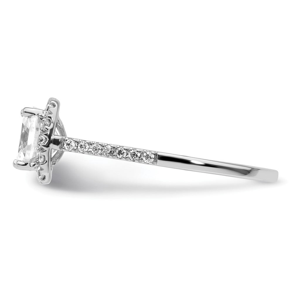 14k Two-tone Halo (Holds 1.5 carat (6.5mm) Cushion Center) 1/4 carat Diamond Semi-mount Engagement Ring