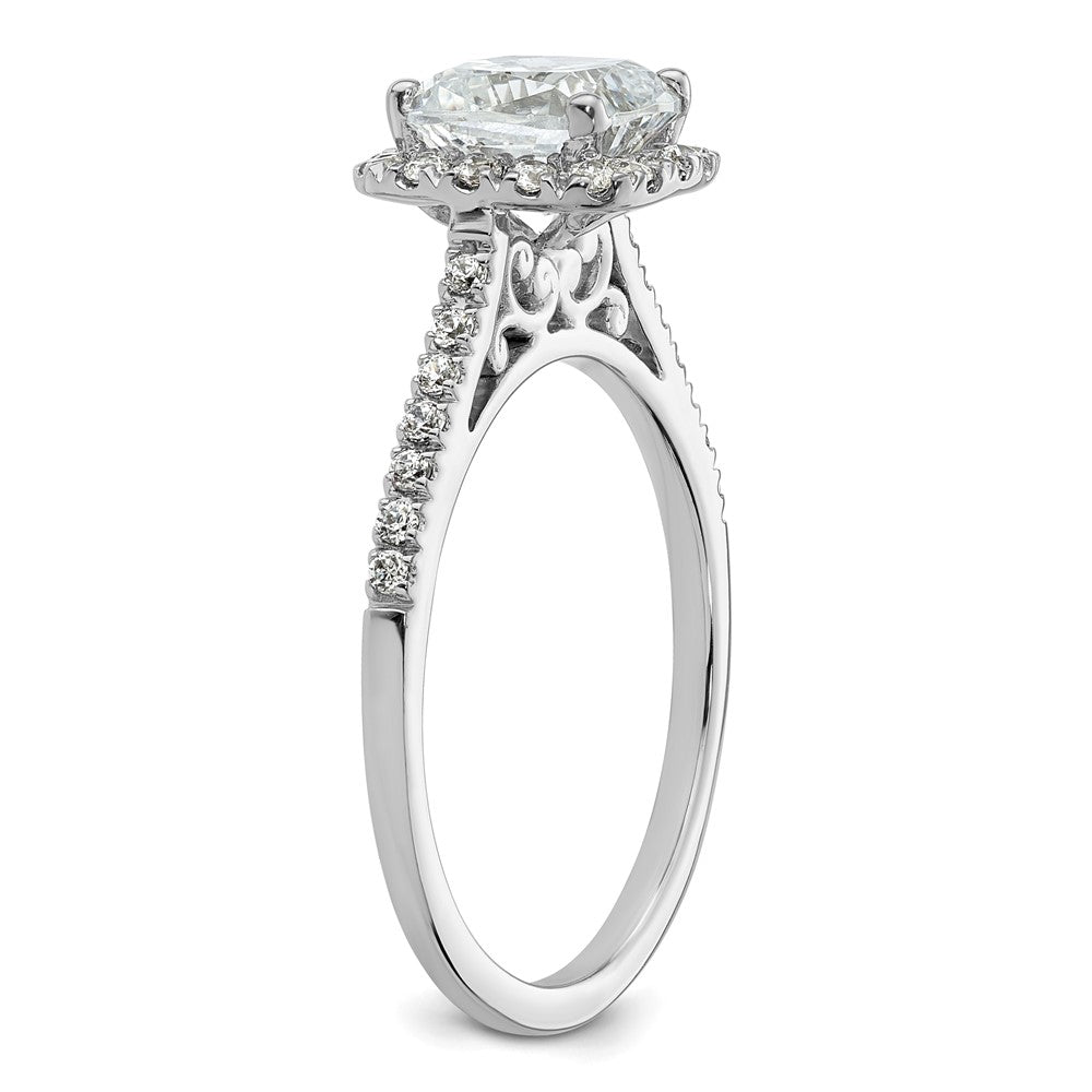 True Origin 14K White Gold 1/6 carat Lab Grown Diamond VS+ F+ 18 in Complete Quatrefoil Floral Necklace