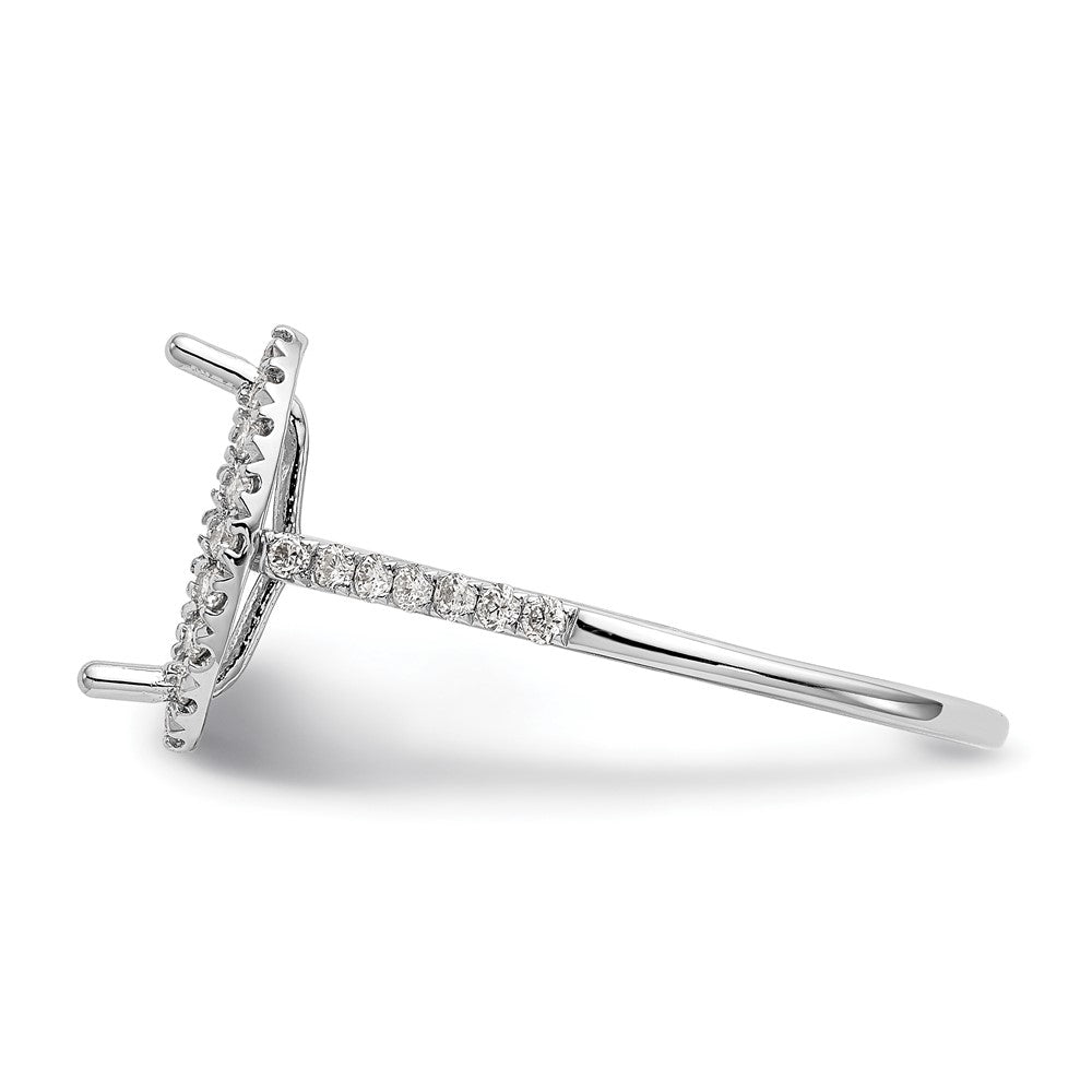 14k White Gold Halo (Holds 1 carat (10x5mm) Marquise Center) 1/4 carat Diamond Semi-mount Engagement Ring